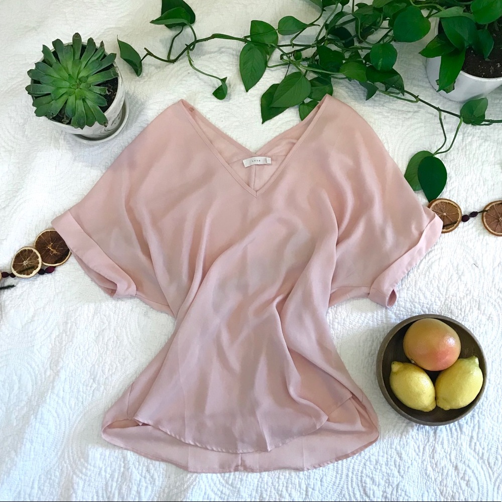 Sheer pink blouse